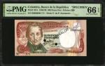 COLOMBIA. Banco de la Republica. 500 Pesos Oro, 1986-90. P-431s. Specimen. PMG Gem Uncirculated 66 E