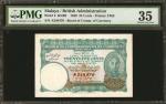 MALAYA. Board of Commissioners of Currency. 25 Cents, 1940. P-3. PMG Choice Very Fine 35.
