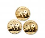 2010年熊猫纪念金币1盎司一组3枚 完未流通