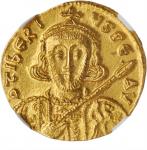 TIBERIUS III, 698-705. AV Solidus (4.46 gms), Constantinople Mint, 3rd Officina. NGC MS, Strike: 5/5