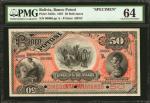 BOLIVIA. Banco Potosí. 50 Bolivianos, 1887. P-S225s. Specimen. PMG Choice Uncirculated 64.