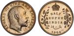 India - Colonial. BRITISH INDIA: Edward VII, 1901-1910, AR ½ rupee, 1904(c), KM-507, S&W-7.55, Bomba