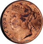 1889年海峡殖民地1/4分。STRAITS SETTLEMENTS. 1/4 Cent, 1889. London Mint. Victoria. NGC MS-63 Red Brown.