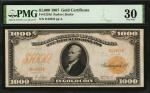 Fr. 1219d. 1907 $1000 Gold Certificate. PMG Very Fine 30.
