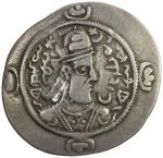 SASANIAN KINGDOM: Vistahm, 591-597, AR drachm (3.88g), LD (Rayy), year 6, G-205, nice portrait, with