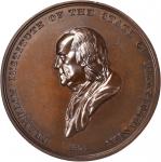 1852 Franklin Institute Second Premium Award Medal. Bronze. 50.8 mm. By Christian Gobrecht. Julian A