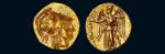 公元前336-323年古希腊亚历山大大帝金币正面：雅典娜女神头像