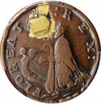 Undated (ca. 1652-1674) St. Patrick Farthing. Martin 1c.17-Ca.14, W-11500. Rarity-6+. Copper. Sea Be