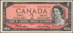 CANADA. Bank of Canada. 2 Dollars, 1954. P-76b*. Replacement. About Uncirculated.