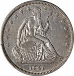 1841 Liberty Seated Half Dollar. WB-2. Rarity-3. AU Details--Cleaned (PCGS).