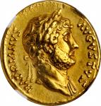 HADRIAN, A.D. 117-138. AV Aureus (7.23 gms), Rome Mint, ca. A.D. 124-128. NGC AU, Strike: 5/5 Surfac