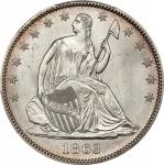 1863 Liberty Seated Half Dollar. WB-7. Rarity-4. MS-66 (PCGS).