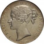 Great Britain. 1845. Silver. NGC AU55. EF. Crown. Victoria Young Head Silver Crown