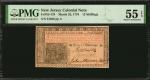 NJ-179. New Jersey. March 25, 1776. 12 Shillings. PMG About Uncirculated 55 EPQ.