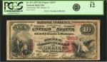 Quincy, Illinois. $10  1875. Fr. 419. The Ricker NB. Charter #2519. PCGS Currency Fine 12.