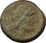 Greek Coins, Bruttium, Brettii. AE Unit-Drachm c. 214-211 BC. HN Italy 1979. SNG Cop-. SNG ANS-.  9.
