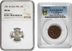 PHILIPPINES. Duo of Mixed Denominations (2 Pieces), 1925 & 1941. Manilla Mint. Both NGC or PCGS Cert