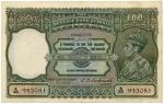 Banknotes – India. Reserve Bank of India: 100-Rupees, ND (c.1937), Calcutta, serial no.B20 943081, K