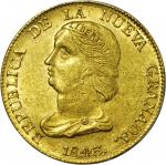 COLOMBIA. 1843-RS 16 Pesos. Bogotá mint. Restrepo M211.13. MS-61 (PCGS).