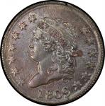 1809 Classic Head Cent. Sheldon-280. Rarity-2. Mint State-63 BN (PCGS).