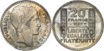 FRANCEIIIe République (1870-1940). Essai de 20 francs Turin, tranche à 161 cannelures 1939, Paris. A