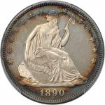 1890 Liberty Seated Half Dollar. Proof-64 Cameo (PCGS).