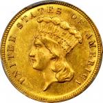 1882 Three-Dollar Gold Piece. MS-63 (PCGS). CAC.