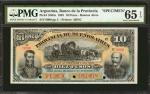 ARGENTINA. Banco de la Provincia de Buenos Aires. 10 Pesos, 1885. P-S564s. Specimen. PMG Gem Uncircu