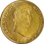 MEXICO. 8 Escudos, 1820-Mo JJ. Mexico City Mint. Ferdinand VII. PCGS Genuine--Cleaning, AU Details G