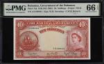 BAHAMAS. Bahamas Government. 10 Shillings, 1936 (ND 1963). P-14d. PMG Gem Uncirculated 66 EPQ.