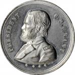 1868 U.S Grant Campaign Medal. DeWitt USG 1868-28, var. White Metal. 28.0 mm. Mint State.