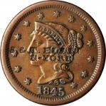 J. & T. ELLIN / N-YORK on an 1845 Braided Hair large cent. Brunk E-119, Rulau-Unlisted. Host coin Ve