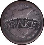 DRAKE in a curved serrated box punch on an 1813 Classic Head large cent. Brunk D-520, Rulau-Unlisted