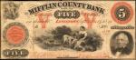 Lewistown, Pennsylvania. Mifflin County Bank. September 17, 1861. $5. Very Fine.
