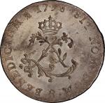 1738-R Sou Marque. Orleans Mint. Vlack-174. Rarity-5. MS-63 (PCGS).