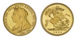 Great Britain. Victoria (1837-1901). Proof Half Sovereign, 1893. Old veiled bust left, rev. St. Geor