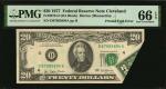 Fr. 2072-D. 1977 $20 Federal Reserve Note. Cleveland. PMG Gem Uncirculated 66 EPQ. Printed Fold Erro