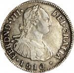 COLOMBIA. 1810-JF 2 Reales. Popayán mint. Ferdinand VII (1808-1833). Restrepo 114.1. VF-35 (PCGS).