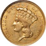 1854 Three-Dollar Gold Piece. EF-40 (NGC).