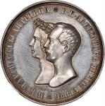 RUSSIA. Marriage of Alexander Nikolaevich and Maria Alexandrovna Silver Medallic Ruble, 1841. St. Pe