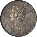 1885-C年印度1卢比。加尔各答铸币厂。INDIA. Rupee, 1885-C. Calcutta Mint. Victoria. PCGS AU-58.