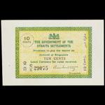 STRAITS SETTLEMENTS. Government of the Straits Settlements. 10 Cents, 24.4.1919. P-6c.