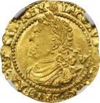 GREAT BRITAIN. 1/4 Laurel, ND (1621-23). London Mint, Thistle Mint Mark. James I (1603-25). NGC MS-6