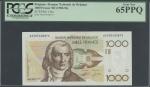 Banque Nationale de Belgique, 1000 francs, ND (1980-96), serial number 62205402873, brown and green 