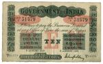 BANKNOTES,  纸钞,  INDIA,  印度, Government of India: Uniface 10-Rupees,  5 August 1919,  universalised 