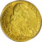 COLOMBIA. 1808-JF/JJ 8 Escudos. Santa Fe de Nuevo Reino (Bogotá) mint. Ferdinand VII (1808-1833). Re