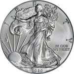 2020-(P) Silver Eagle. Emergency Issue. MS-69 (PCGS). 45th President Donald J. Trump Holder.
