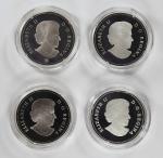 2008-11年加拿大20元钱币一组。四枚。CANADA. Quartet of Raindrop 20 Dollars (4 Pieces), 2008-11. PROOF.