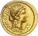 RÉPUBLIQUE ROMAINE Cassia, Caius Cassius Longinus. Aureus ND (43-42 av. J.-C.), atelier itinérant d’