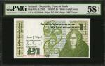 IRELAND, REPUBLIC. Central Bank. 1 Pound, 1982-87. P-70c. PMG Choice About Uncirculated 58 EPQ.